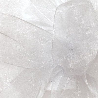 Berwick/Offray White Simply Sheer Asiana (Mono-edge) Ribbon 1.5 x 100