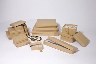Boxit Brown Kraft Jewel Box, 3 1/2 x 3 1/2 x 1