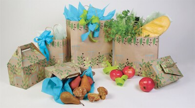 Shamrock Bistro 2 Go 8 x 4 7/8 x 10.5 Shopping Bag, Leaves and Berries