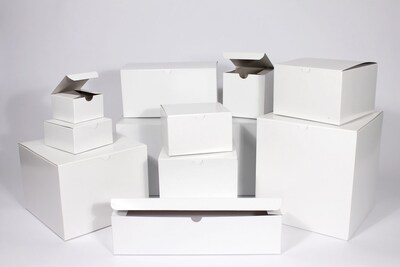 Boxit Tuckit One-Piece Folding Gift Box, White Gloss, 6 x 4.5 x 4.5
