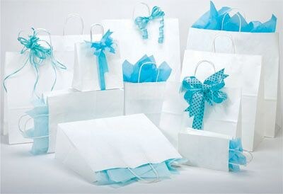Bonita 13 x 7 x 17.5 White Kraft Paper Shopping Bag