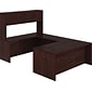 HON 10500 Series Bundle Solutions Left U-Station with Stack-On Storage, Mahogany, 72" x 108"