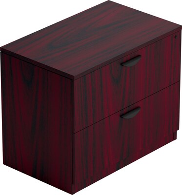 Offices to Go Superior 2-Drawer Lateral File Cabinet, Letter/Legal, 29.5"H x 36"W x 22"D, American Mahogany (TDSL3622LFAML)