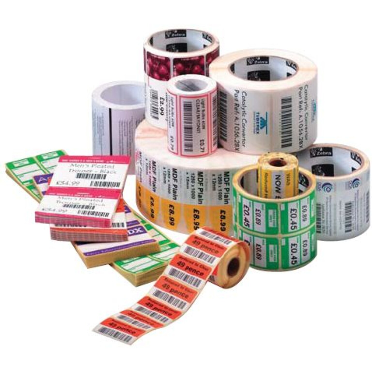 Zebra Z-Select 4000T Thermal Transfer Paper Labels, 4 x 1-1/2, White, 1,790 Labels/Roll, 4 Rolls/Pack (800274-155)