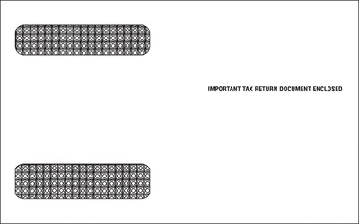 TOPS 2020 Pressure Seal Double Window Tax Form Envelopes, White, 200/Pack (7987ES-S)