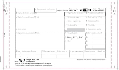 TOPS® W-2 Tax Form, 5 Part, Carbonless, White, 9 1/2 x 5 1/2, 100 Forms/Pack