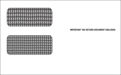 TOPS 2020 Pressure Seal Double Window Tax Form Envelopes, White, 100/Pack (1098CENV-S)