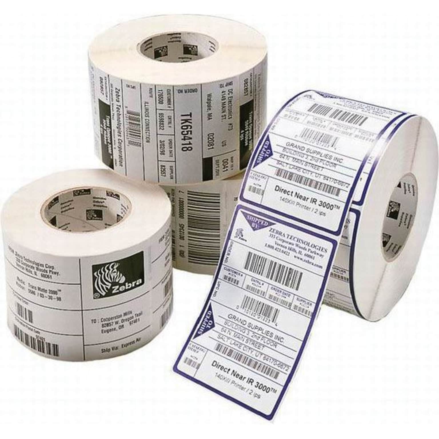 Zebra Z-Perform 2000D Direct Thermal Label, 4 x 6”, White, 1000/Roll, 4/Pack (10000290)