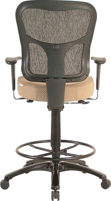 Tempur-Pedic Fabric Drafting Stool with Backrest and Footrest with Lumbar Support, Beige (TP8200-BEIGE)
