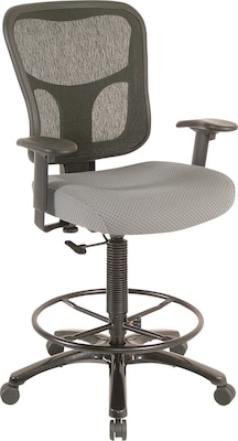 Tempur-Pedic Mid-Back Fabric Drafting Stool, Gray