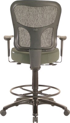 Tempur-Pedic Fabric Drafting Stool with Backrest and Footrest with Lumbar Support, Olive (TP8200-OLIVE)