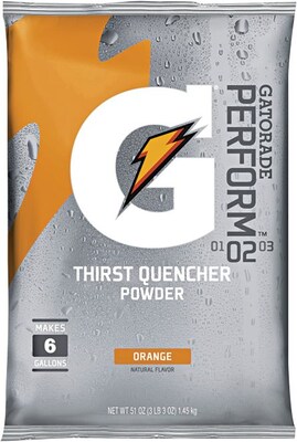 Gatorade® 6 gal Yield Instant Powder Dry Mix Energy Drink, 51 oz, Orange, 14/Case