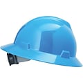 MSA V-Gard Polyethylene Ratchet Suspension Full Brim Hard Hat, Blue (475368)