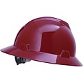 MSA Safety® V-Gard® Non-Slotted Protective Caps and Hats, Polyethylene, Hat, Standard, Red