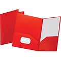 Polypropylene Twin Pocket Portfolio, 8-3/4x11-1/4, Red