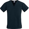 Medline ComfortEase Ladies Two-pockets V-neck Scrub Tops, Black, Large