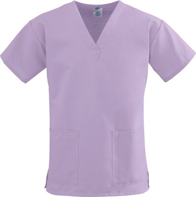 ComfortEase™ Ladies Two-pockets V-neck Scrub Tops, Lavender, Large