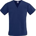ComfortEase™ Ladies Two-pockets V-neck Scrub Tops, Midnight Blue, Medium