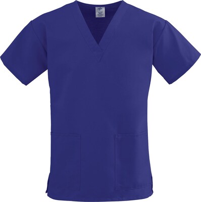 Medline ComfortEase Ladies Two-pockets V-neck Scrub Tops, Purple, Large | Quill