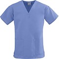 ComfortEase™ Ladies Two-pockets V-neck Scrub Tops, Ceil Blue, XL