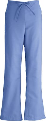 Medline ComfortEase Ladies Drawstring and Elastic Waist Cargo Scrub Pants, Ceil Blue, Medium, Reg Length, Polyester | Quill