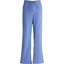 ComfortEase™ Ladies Drawstring and Elastic Waist Cargo Scrub Pants, Ceil Blue, Medium, Reg Length