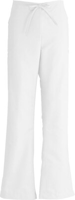 ComfortEase™ Ladies Drawstring and Elastic Waist Cargo Scrub Pants, White, Large, Regular Length