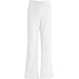 Medline ComfortEase Ladies Drawstring and Elastic Waist Cargo Scrub Pants, White, Medium, Reg Length