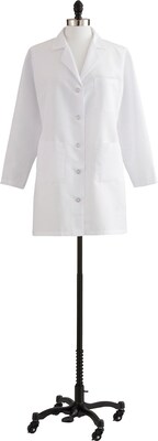 Medline Ladies Staff Length Classic Lab Coats, White, 28 Size
