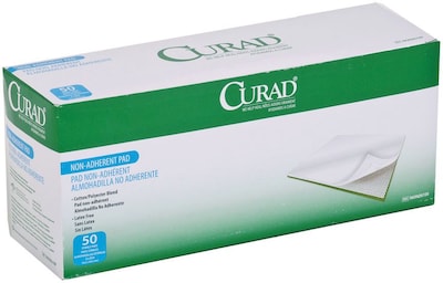 Curad® Non-adherent Pads, 8 L x 3 W, 50/Box
