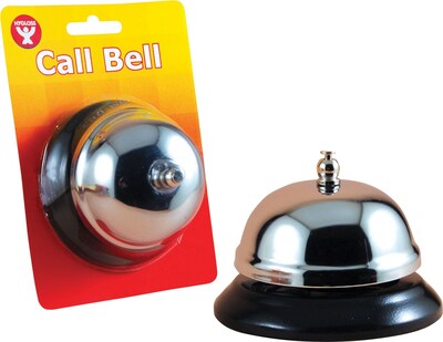 Hygloss Metal Desk Call Bell, 3.5" Base, Silver (HYG61500)