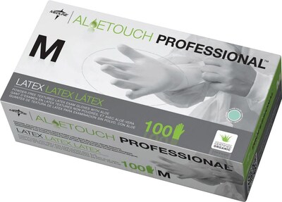 Aloetouch Powder Free Green Latex Gloves, Small, 100/Box (MDS198154H)
