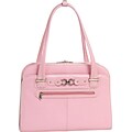 McKlein W Series Laptop Handbag, Pink Trimmed In Sand Leather (96639)