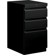 HON Brigade 3-Drawer Mobile Vertical File Cabinet, Letter Size, Lockable, 28H x 15W x 20D, Black