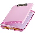 Officemate BCA Plastic Slim Clipboard Storage Box, Letter, Pink, 14 1/2H x 10W x 1 1/4D