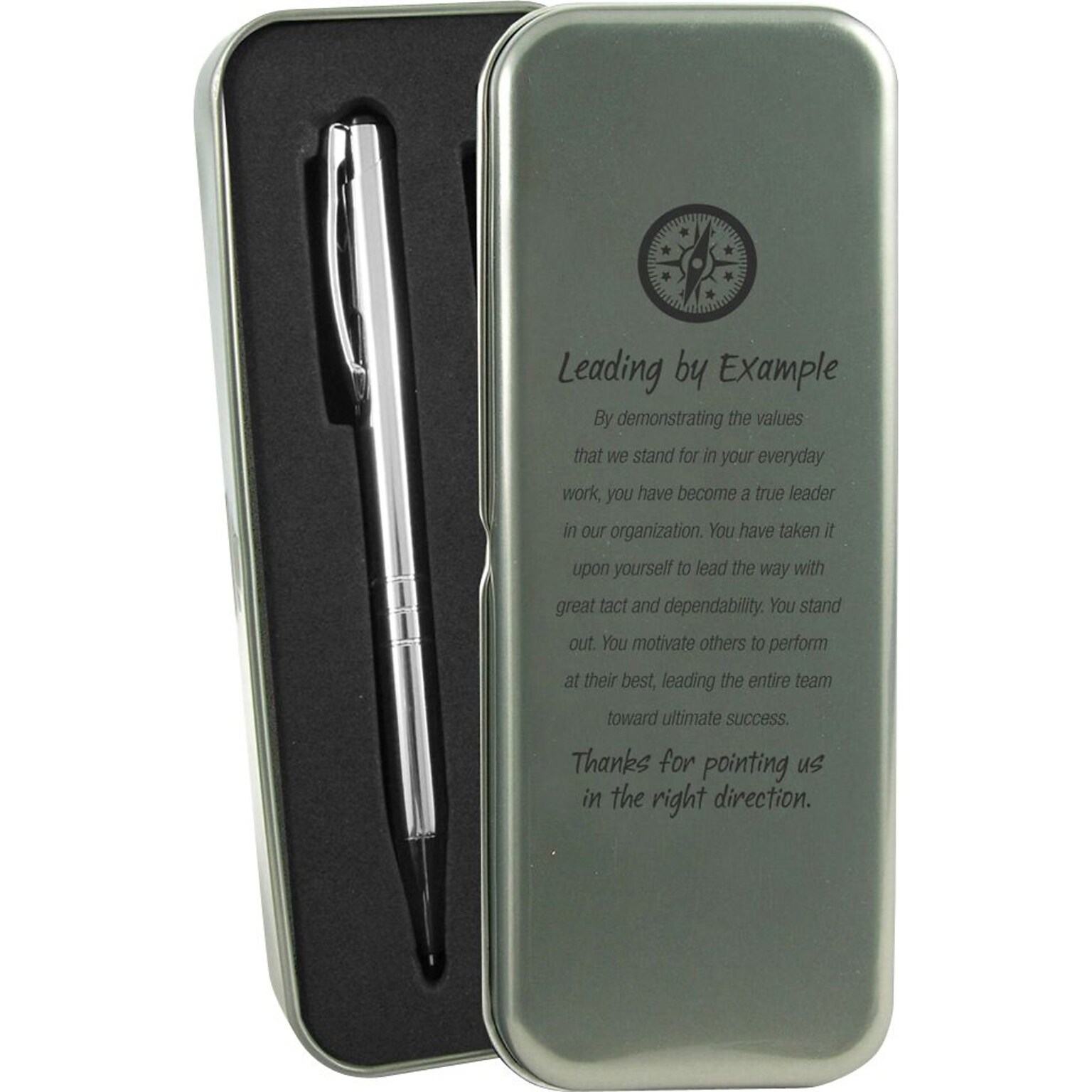 Baudville Leading by Example Silver Pen and Pencil Gift Set (1390269CPS31)