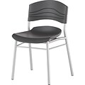 Iceberg CafeWorks Cafe Chair, Plastic, Graphite, Seat: 21W x 19D, Back: 21W x 14H