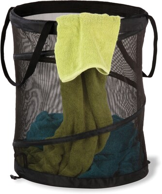 Honey Can Do Large Mesh Pop Open Hamper, Black
