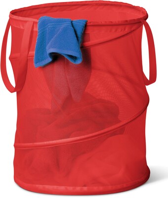 Honey Can Do Large Mesh Pop Open Hamper, Red