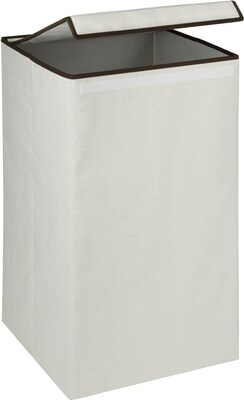 Honey-Can-Do Collapsible Hamper with Lid, Polyester, Tan (HMP-09205)