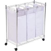 Honey Can Do Urban Triple Laundry Sorter, Chrome Rolling (SRT-01157)