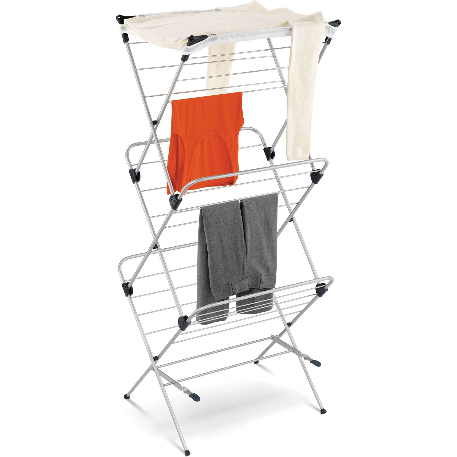 Honey-Can-Do 3-Tier Steel Drying Rack, Silver (DRY-01105)