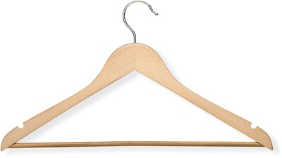 Honey Can Do Box Of 24 Wood With Non-Slip Bar Hanger, Maple
