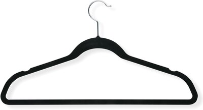 Honey Can Do 20 Pack Velvet Touch Suit Hanger, Black, 20/Pack