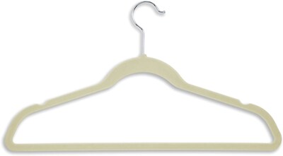 Honey Can Do 20 Pack Velvet Touch Suit Hanger, Ivory, 20/Pack