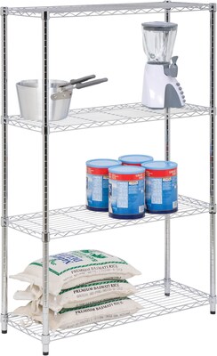 Honey-Can Do 4-Tier 250lb. Capacity Shelving Unit, Chrome (SHF-09437)