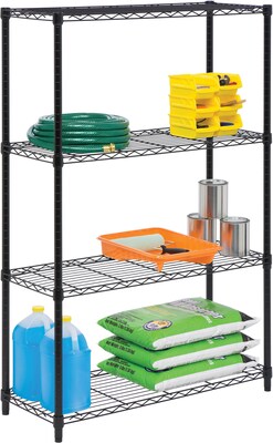 Honey Can Do 4-Tier 250lb. Capacity Shelving Unit, Black (SHF-01908)