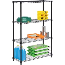 Honey Can Do 4-Tier 250lb. Capacity Shelving Unit, Black (SHF-01908)