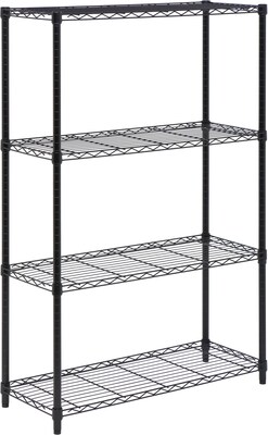 Honey Can Do 4-Tier 250lb. Capacity Shelving Unit, Black (SHF-01908)