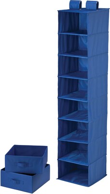 Honey Can Do 8 Shelf Organizer And Two Drawers, Blue